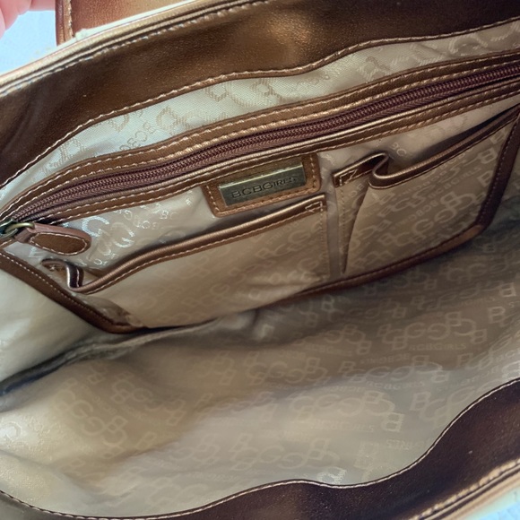 NWOT Leather BCBGirls Ivory & Antique Gold Satchel - Picture 6 of 8